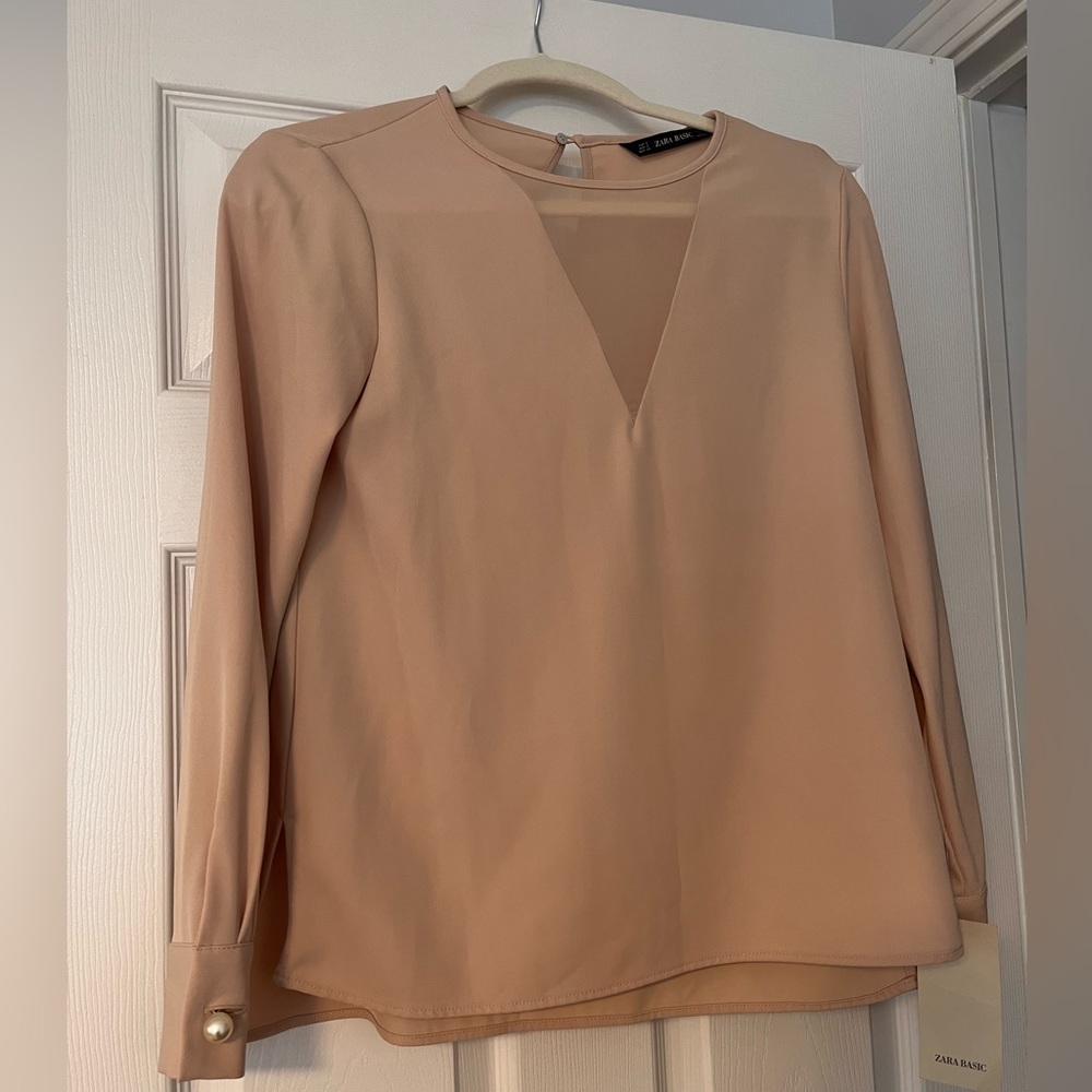 NWT ZARA light pink blouse